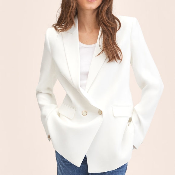 Mango double breasted suit blazer iguana ivory - Picture 4 of 7
